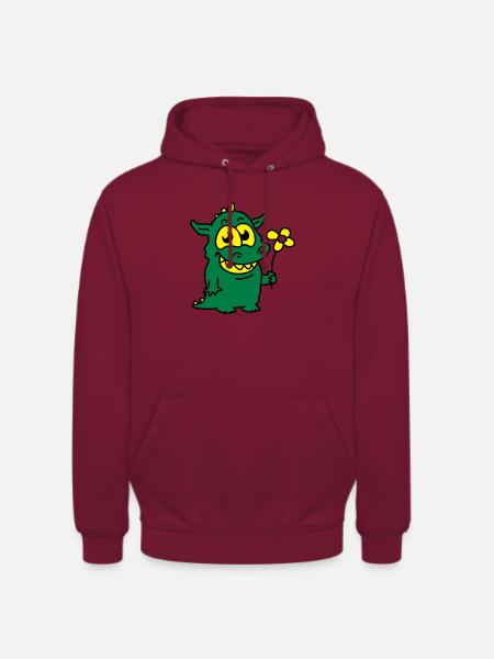 Dragon with Flower - Unisex Hoodie - bordeaux
