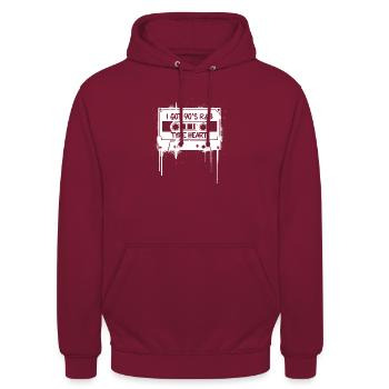 Amour R&B des années 90 – Le cœur battant - Sweat-shirt à capuche unisexe - bordeaux - Devant - Alina (178cm) & Michal (187cm)