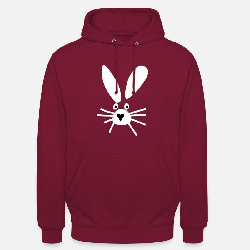 Rabbit Rabbit Face Gift for Hasi at Easter - Unisex Hoodie - bordeaux
