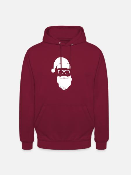Weihnachtsmann Hipster - Unisex Hoodie - Bordeaux