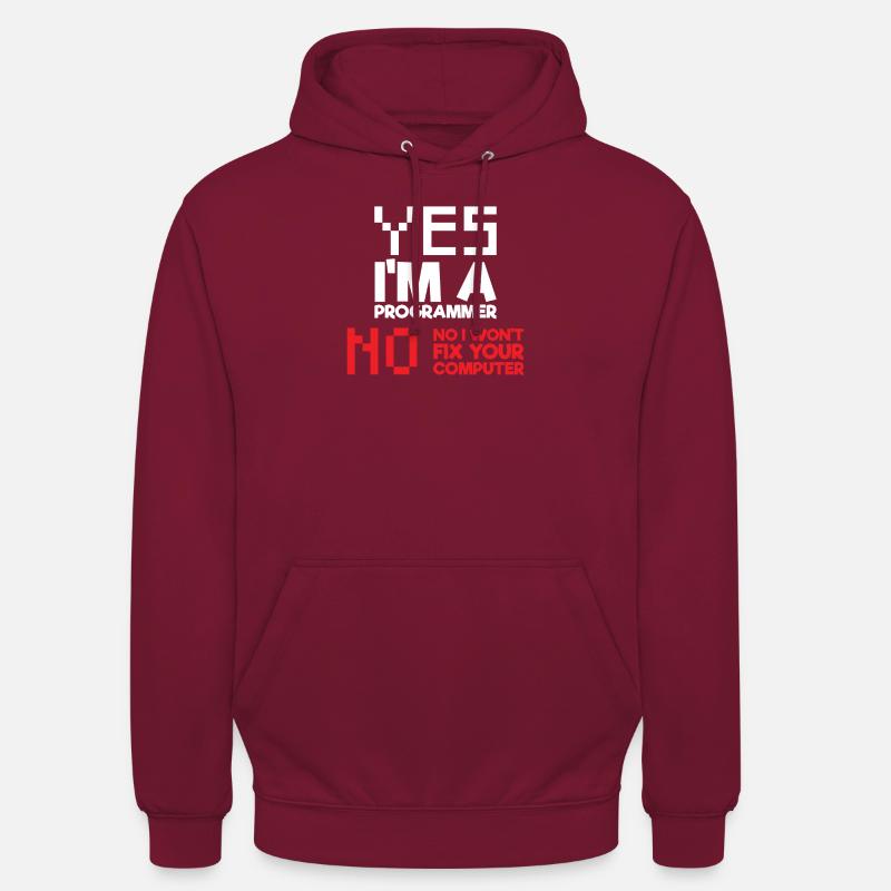 Ja Ich bin ein Programmierer Informatik Computer - Unisex Hoodie - Bordeaux