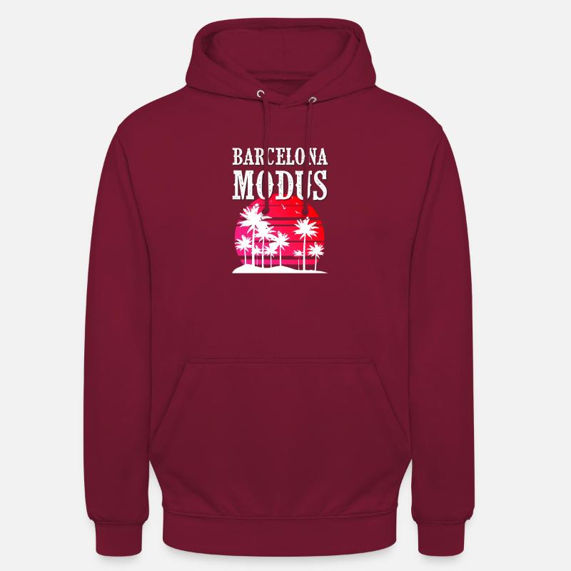 Mode Barcelone - Sweat-shirt à capuche unisexe - bordeaux