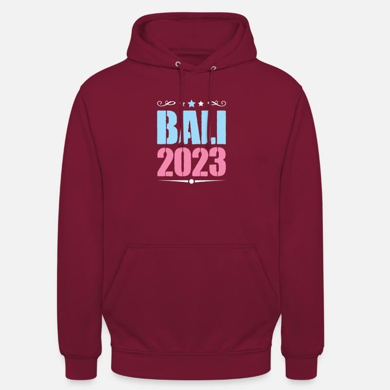 Bali 2023 - Sweat-shirt à capuche unisexe - bordeaux