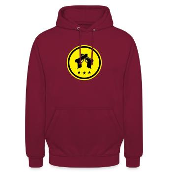 Pistole Symbol - Unisex Hoodie - Bordeaux - Vorne - Alina (178cm) & Michal (187cm)