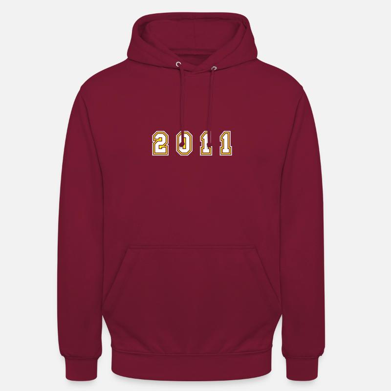 Numéro de l’année 2011 - Sweat-shirt à capuche unisexe - bordeaux