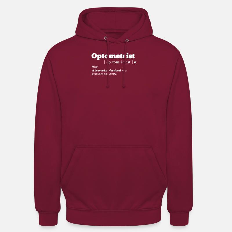 Opticien Optométriste Opticien Ophtalmologiste Café - Sweat-shirt à capuche unisexe - bordeaux