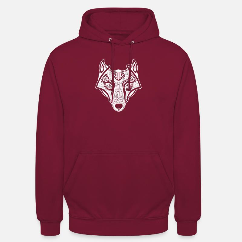 Wikingerwolf Fenrir valhalla weiß - Unisex Hoodie - Bordeaux