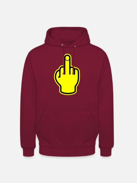Middle Finger Hand Provocative - Unisex Hoodie - bordeaux