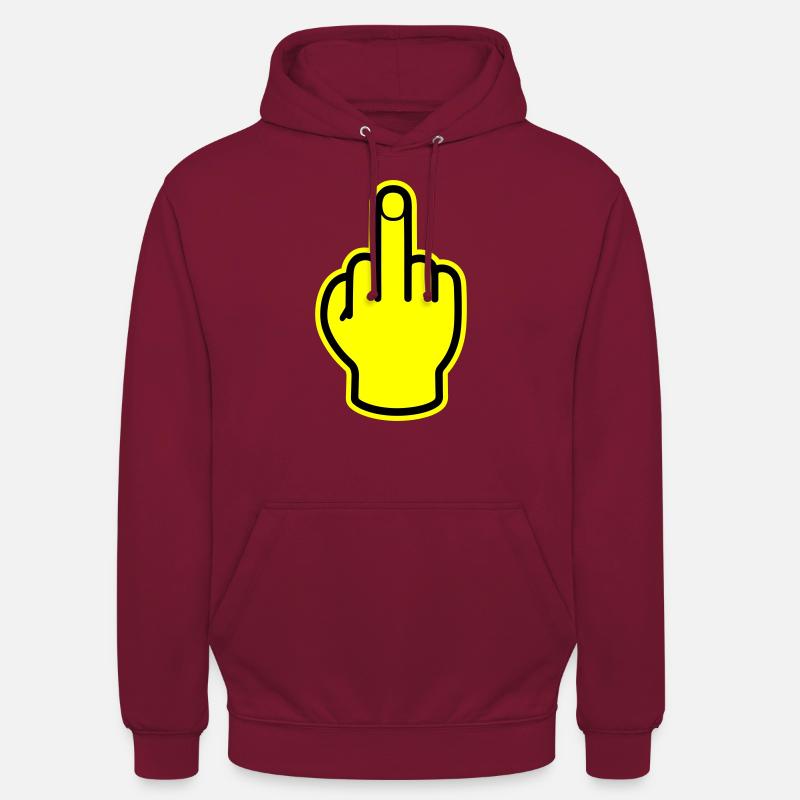 Mittelfinger Hand Provokativ - Unisex Hoodie - Bordeaux