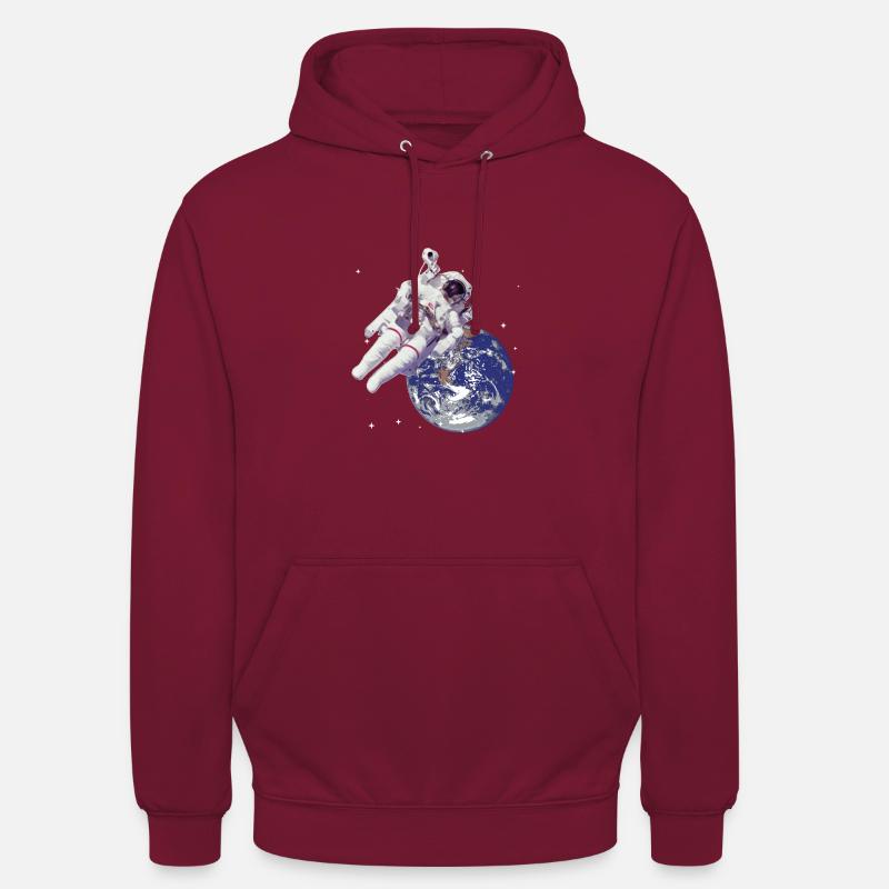 Astronaute dans l'espace - Sweat-shirt à capuche unisexe - bordeaux