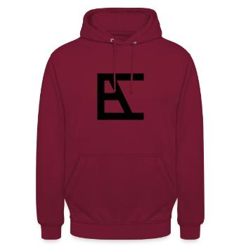 Namenslogo <> Ella - Unisex Hoodie - Bordeaux - Vorne - Alina (178cm) & Michal (187cm)