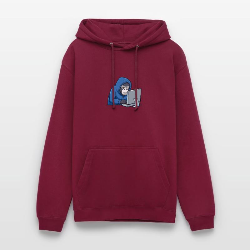 Mignon gorille hacker en sweat à capuche devant le PC Sweat-shirt à capuche unisexe