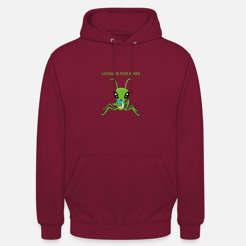 Looking for Bugs-Gottesanbeterin Handy - Unisex Hoodie - Bordeaux