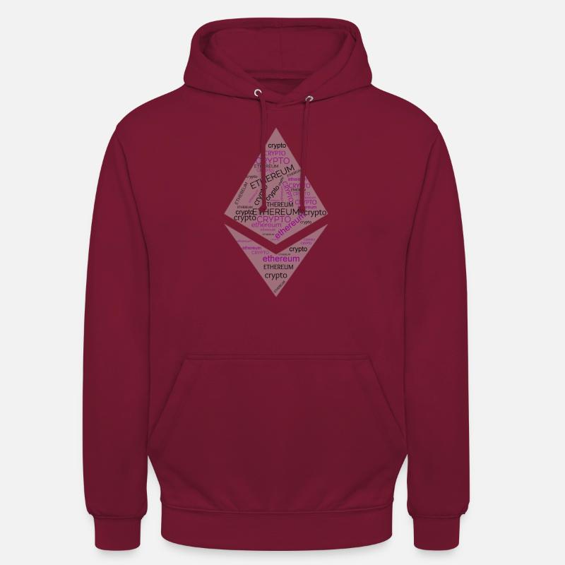 Ethereum Design Logo Crypto - Sweat-shirt à capuche unisexe - bordeaux