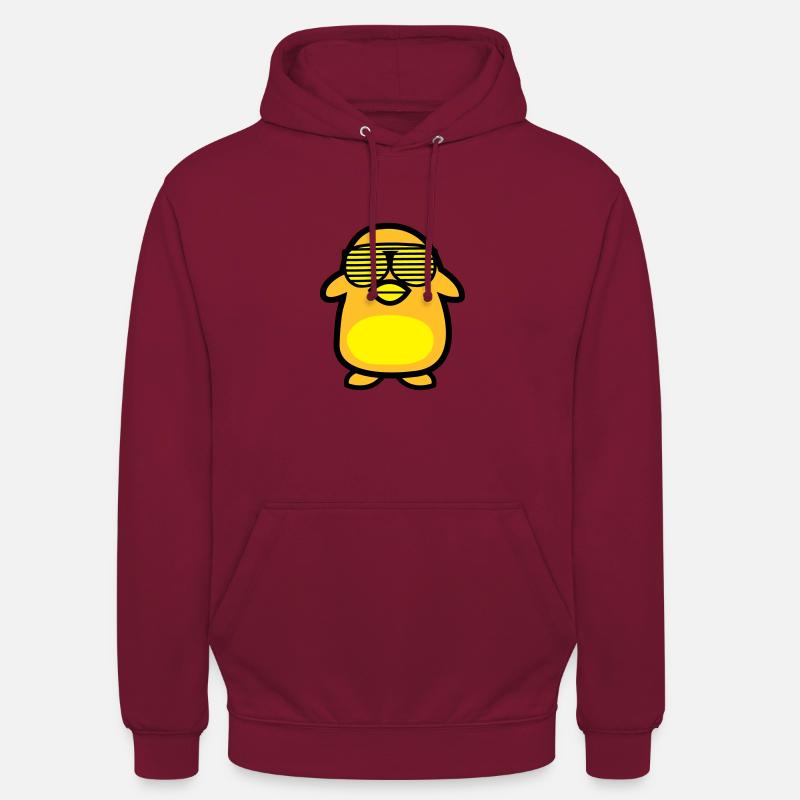 pingouin cool - Sweat-shirt à capuche unisexe - bordeaux