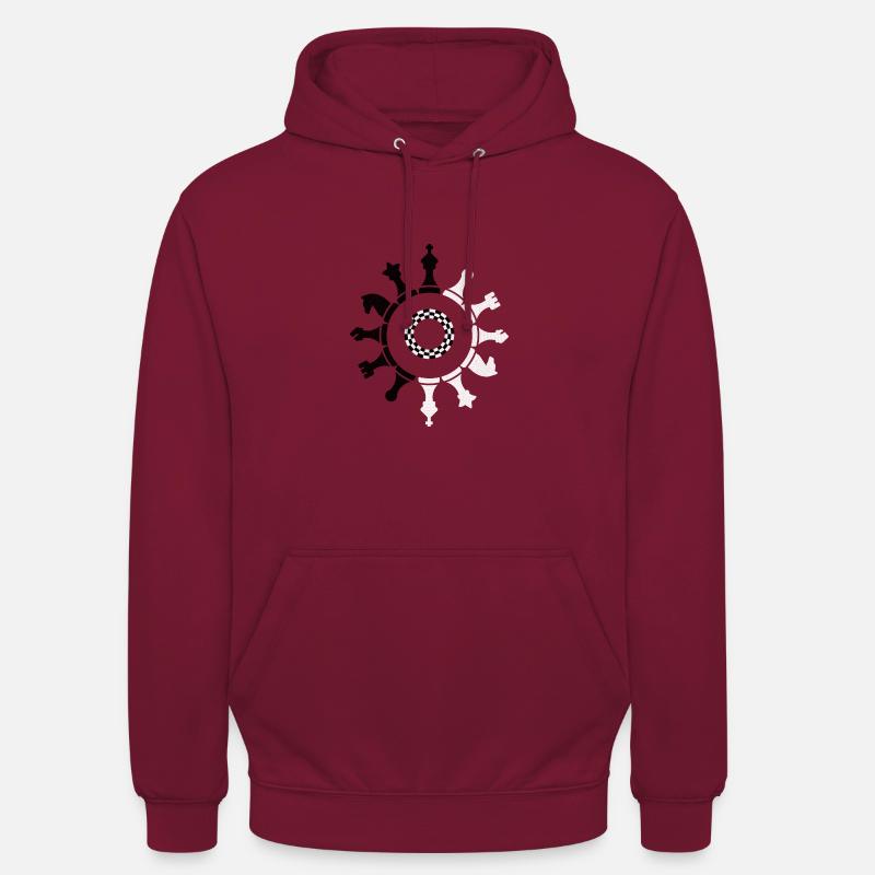 Échecs - Sweat-shirt à capuche unisexe - bordeaux