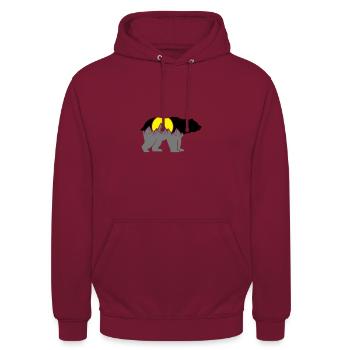 bär berge - Unisex Hoodie - Bordeaux - Vorne - Alina (178cm) & Michal (187cm)