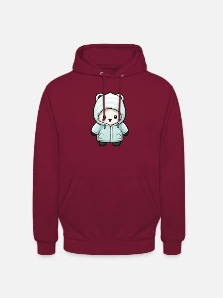 Eisbär Winter Polar Bär Comic - Unisex Hoodie - Bordeaux