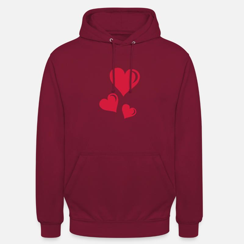 cœurs - Sweat-shirt à capuche unisexe - bordeaux