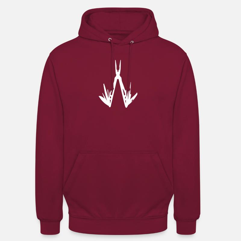 Multitool en blanc - Sweat-shirt à capuche unisexe - bordeaux