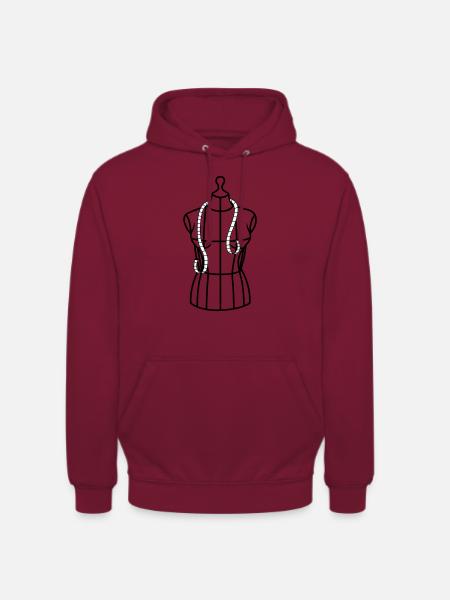 Schneiderpuppe mit Massband - Unisex Hoodie - Bordeaux