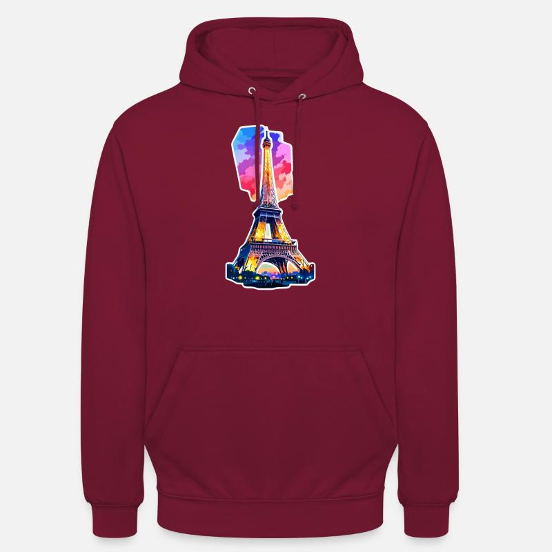 Tour Eiffel #4 - Sweat-shirt à capuche unisexe - bordeaux