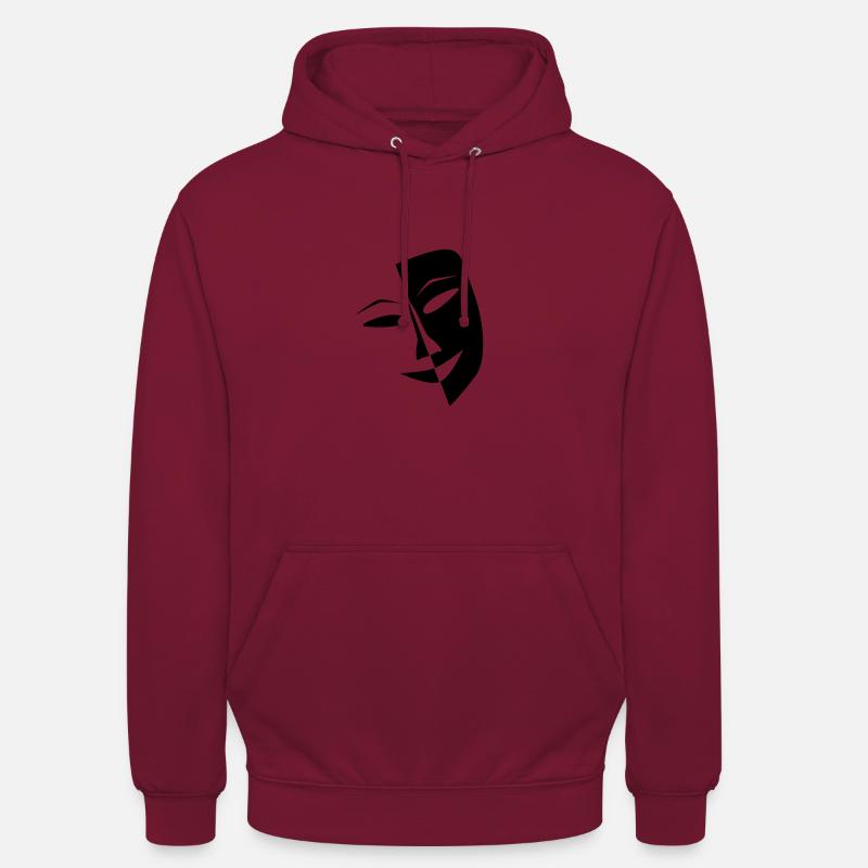 Masque de toute couleur et taille - Sweat-shirt à capuche unisexe - bordeaux