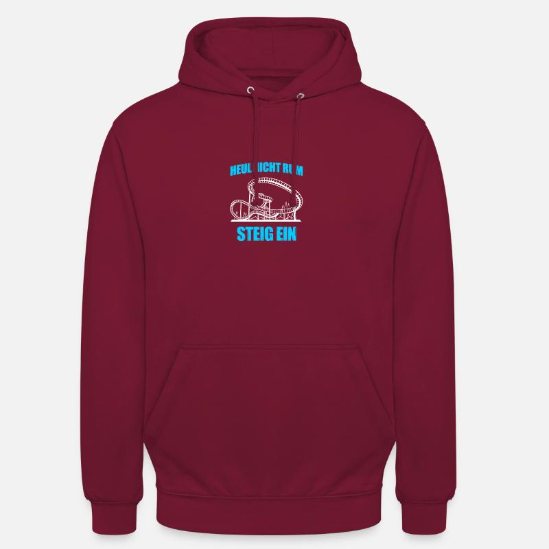 Steig ein Freizeitpark Rollercoaster Achterbahn - Unisex Hoodie - Bordeaux