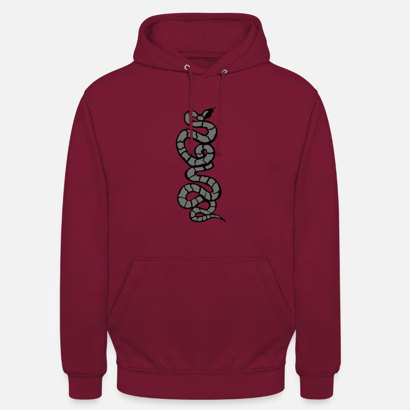 Serpent Python gris - Sweat-shirt à capuche unisexe - bordeaux