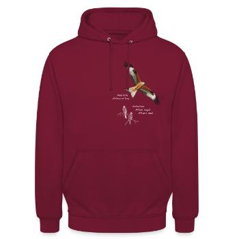 Rotmilan - Gabelweihe - Unisex Hoodie - Bordeaux - Vorne - Alina (178cm) & Michal (187cm)