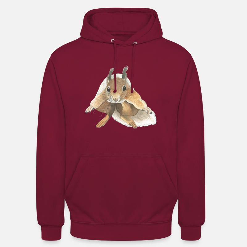 squirrel jumping squirrel - Unisex Hoodie - bordeaux