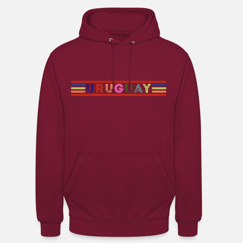 Uruguay - Sweat-shirt à capuche unisexe - bordeaux