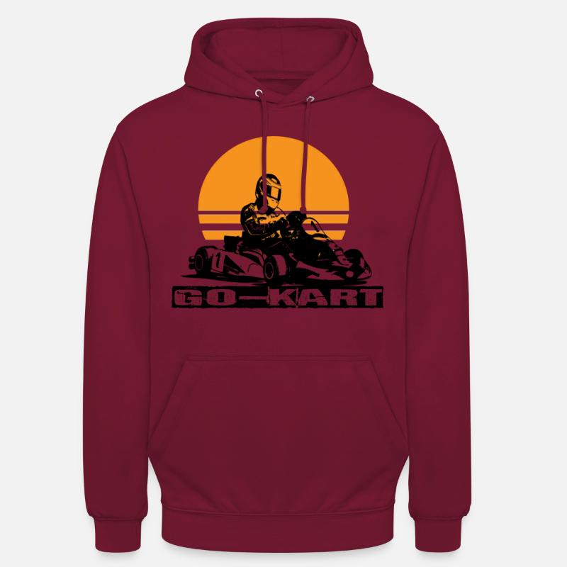 Go Kart - Sudadera con capucha unisex - rojo bordeaux