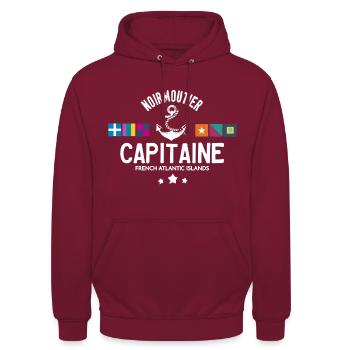 Capitaine Noirmoutier - Sweat-shirt à capuche unisexe - bordeaux - Devant - Alina (178cm) & Michal (187cm)