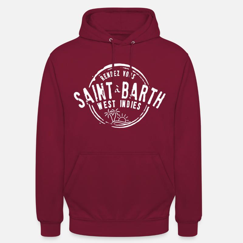 Rendez vous à St Barth - Sweat-shirt à capuche unisexe - bordeaux