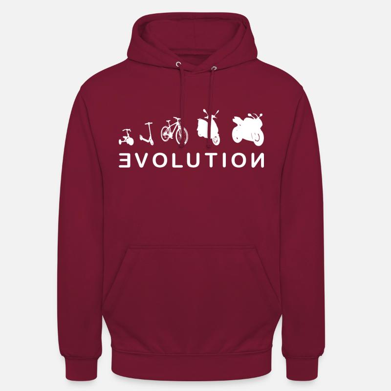 Evolution Biker 2- Evolution of a Biker 2.0 - Unisex Hoodie - bordeaux