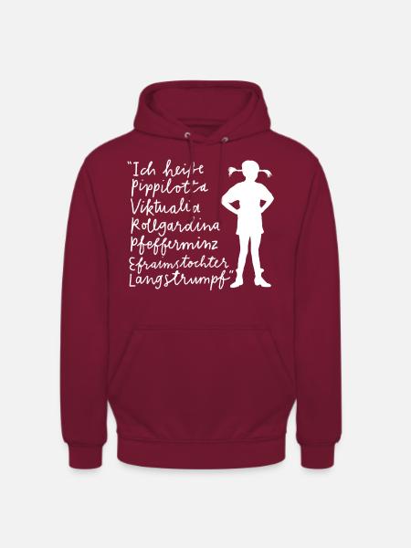 Pippi Langstrumpf Ich Heiße Pippilotta … - Unisex Hoodie - Bordeaux