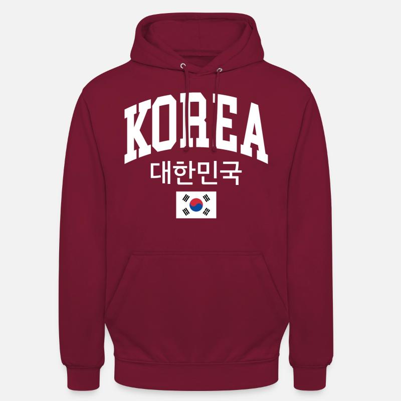Corea - Felpa con cappuccio unisex - rosso bordeaux