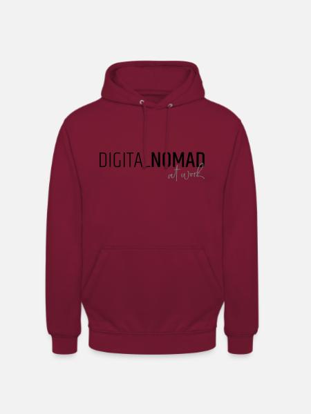 Digital nomad at work - Unisex Hoodie - bordeaux