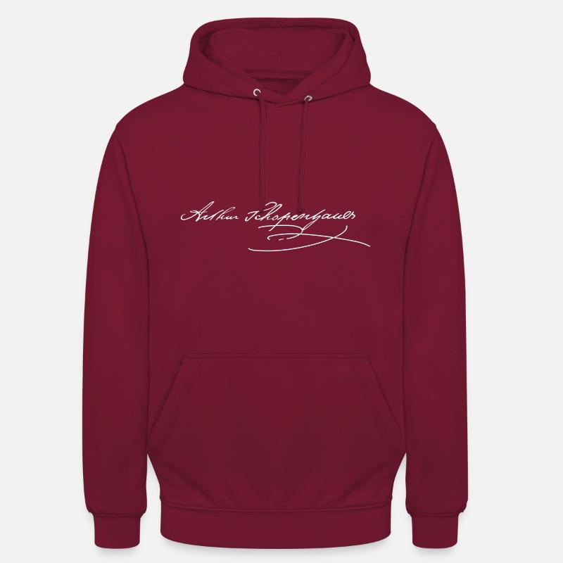 Autographe d'Arthur Schopenhauer - Sweat-shirt à capuche unisexe - bordeaux
