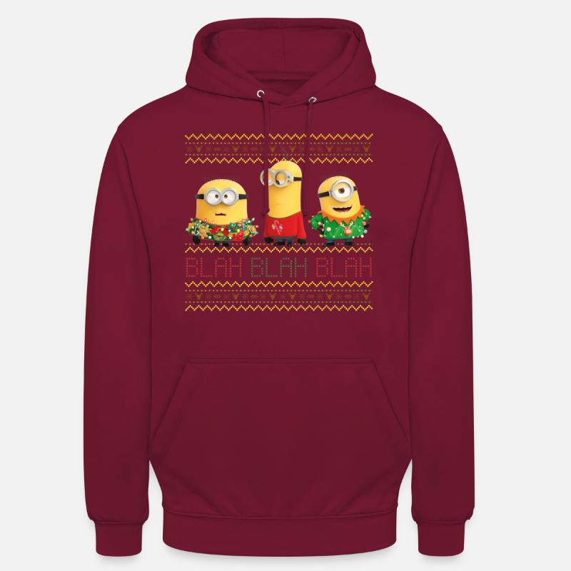 Minions Feo Navidad Blah - Sudadera con capucha unisex - rojo bordeaux
