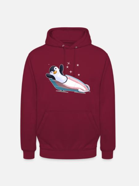 Pinguin im Bob-Trans-Pride - Unisex Hoodie - Bordeaux