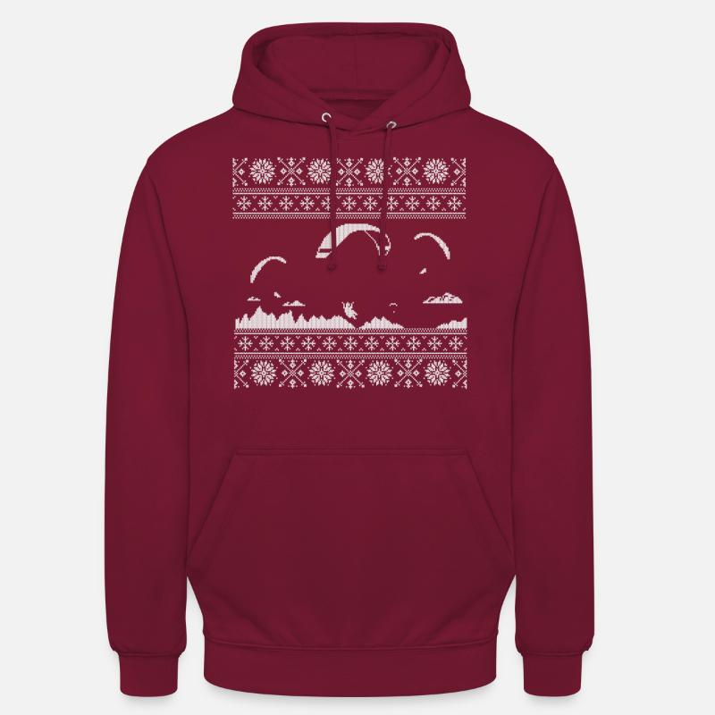 Paraglider Knitting Pattern - Unisex Hoodie - bordeaux