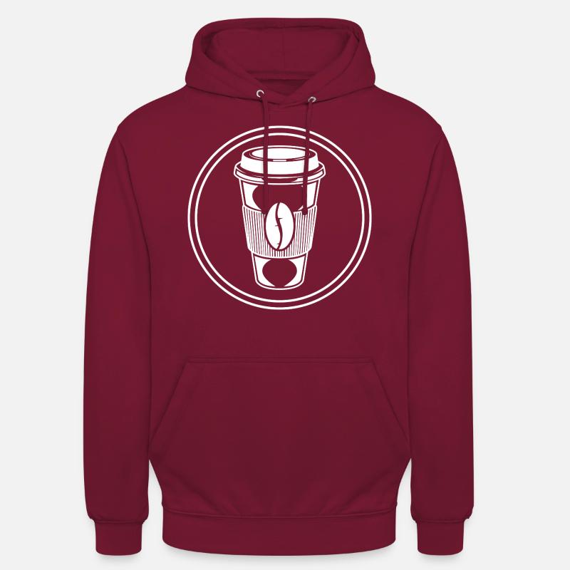 Icône du café - Sweat-shirt à capuche unisexe - bordeaux