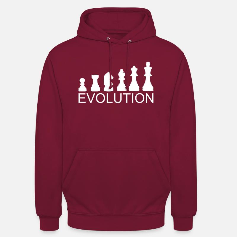 Échecs Evolution - Sweat-shirt à capuche unisexe - bordeaux