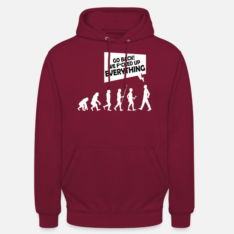 Évolution - Sweat-shirt à capuche unisexe - bordeaux