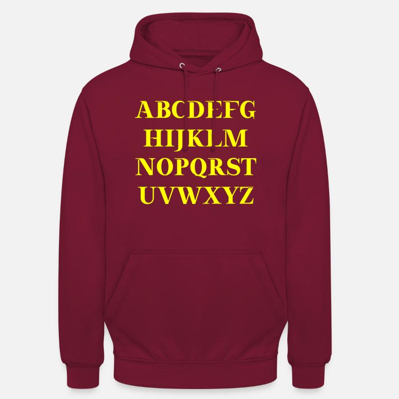 ABC Alphabet Geschenkidee - Unisex Hoodie - Bordeaux