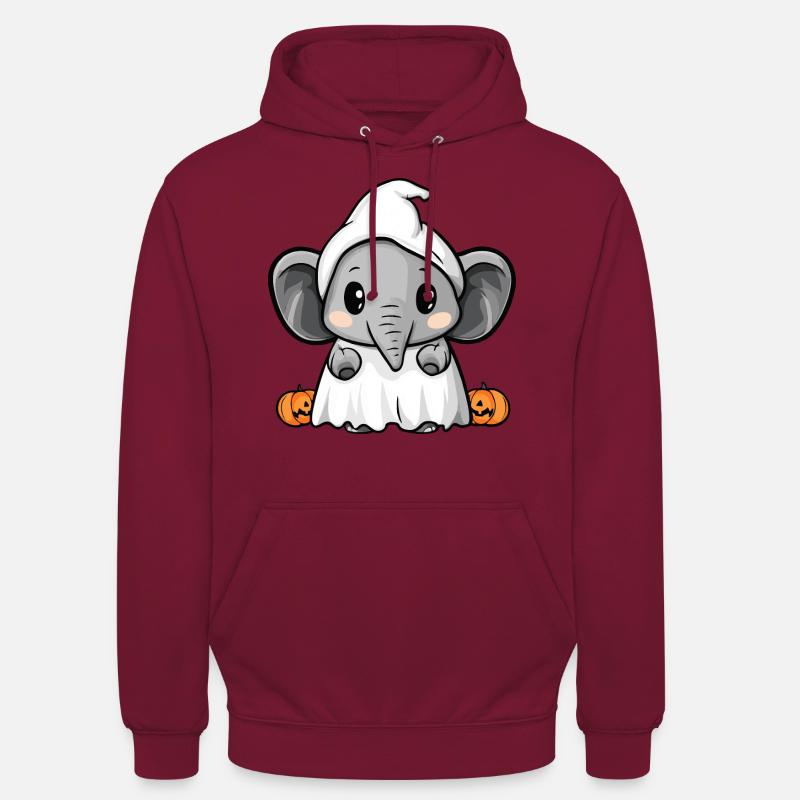 Elefant Halloween Comic Geist - Unisex Hoodie - Bordeaux
