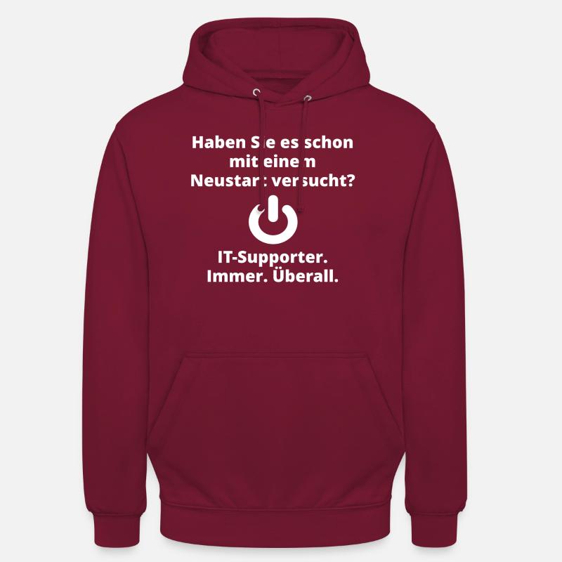 IT Administrator Supporter Support Computer - Unisex Hoodie - Bordeaux