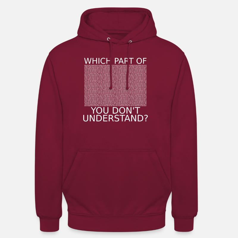 Code binaire | Drôle | | Nerd | Programmeurs - Sweat-shirt à capuche unisexe - bordeaux